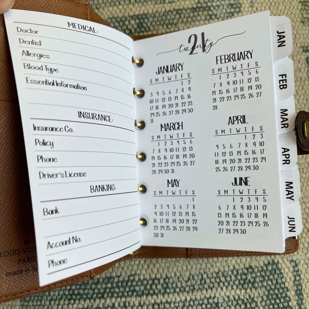2026 Calendar Fits Louis Vuitton PM/MM/GM Agenda Insert + Filler Paper + Pen - Picture 13 of 16